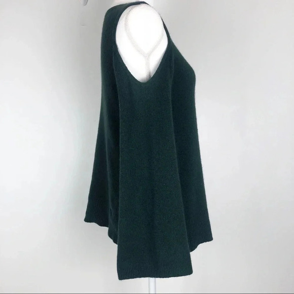LOFT Green Cold Shoulder Bell Sleeve Sweater - Picture 4 of 8
